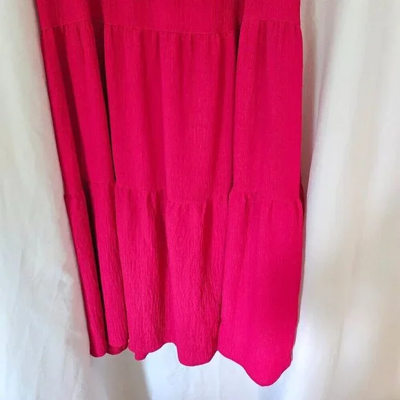 Max Studio Women's Red Dress Sleeveless Tiered Casual Summer Tassels Boho Small - Picture 8 of 11